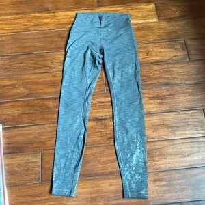 Lululemon size 4 grey shiny high waisted leggings